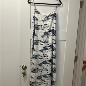 Elegant Blue and White Women's Dress